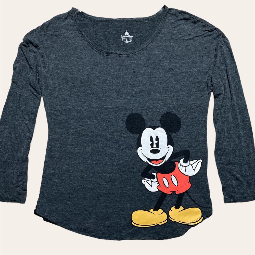 Disney Parks Mickey Mouse Long Sleeve Shirt Tail Size Large